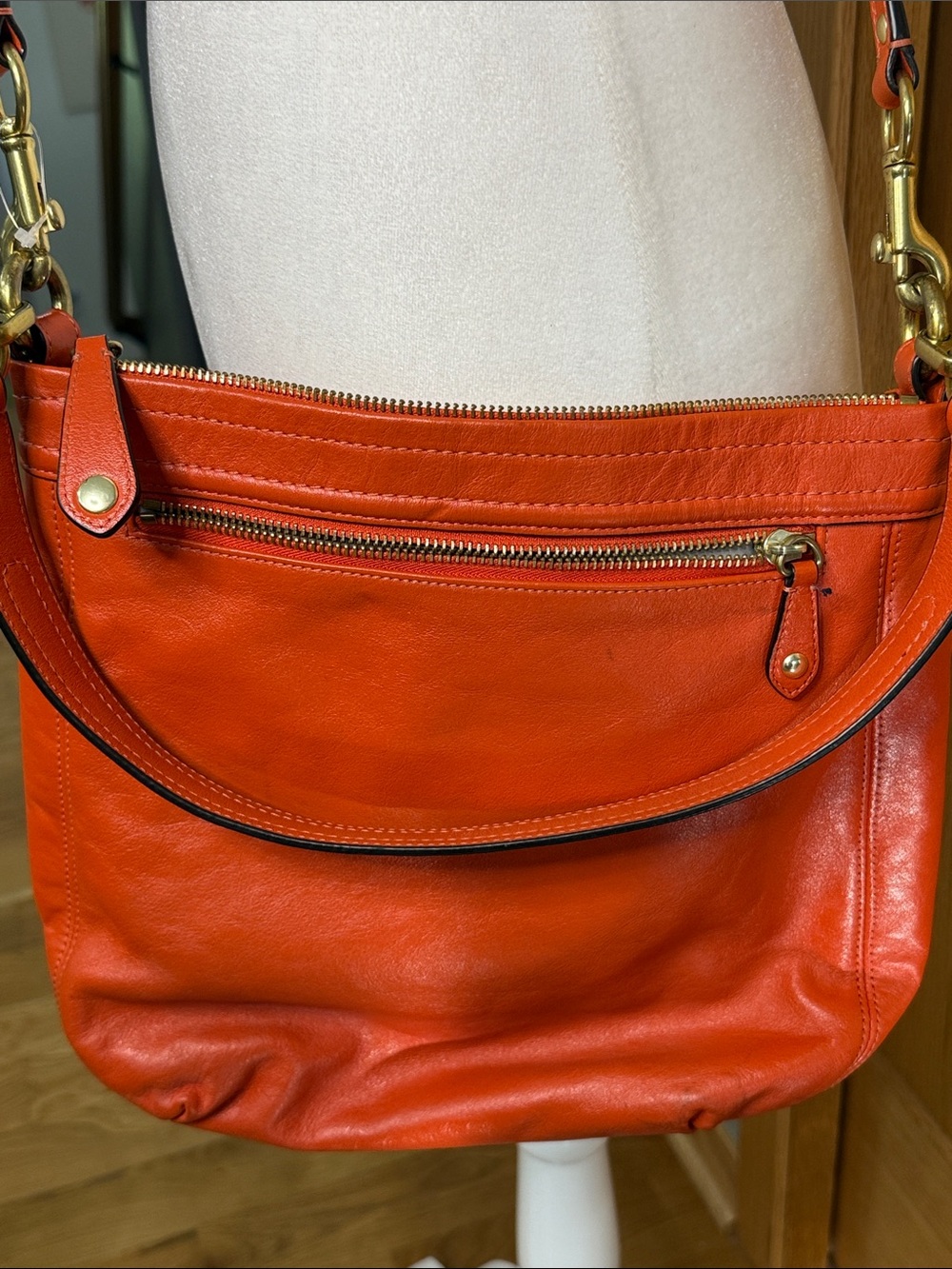 Project Coach Bright Orange Leather Crossbody Bag - Picture 3 of 6